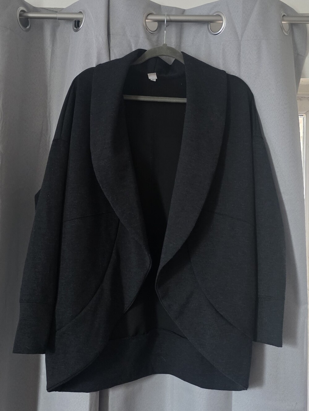 Yogalicious Scuba London Draped Cardigan Charcoal Gray S